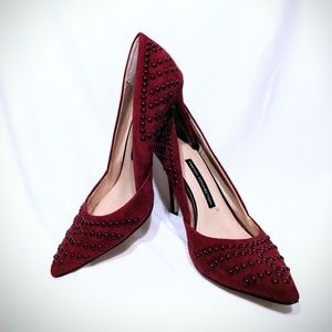 NWOB French Connection Elmyra Red Studded Heels